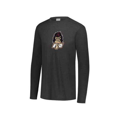 [FTLCUBBK-YS-LOGO2] Decker Youth Tri-Blend T-Shirt - Long Sleeve (Youth S, Black, Logo 2)