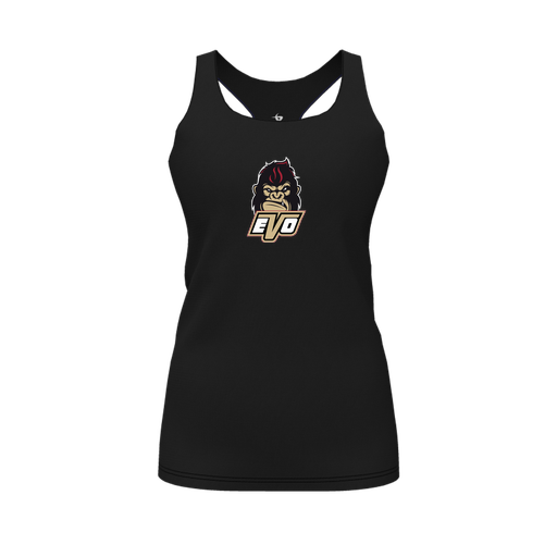 [CUS-DFW-RCBK-PER-BLK-FYS-LOGO2] Racerback Tank Top (Female Youth S, Black, Logo 2)