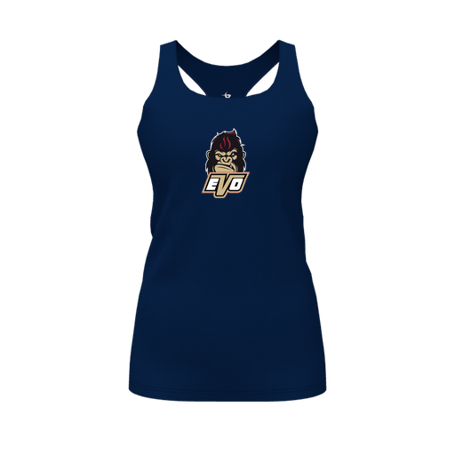 [CUS-DFW-RCBK-PER-NVY-FYS-LOGO2] Racerback Tank Top (Female Youth S, Navy, Logo 2)