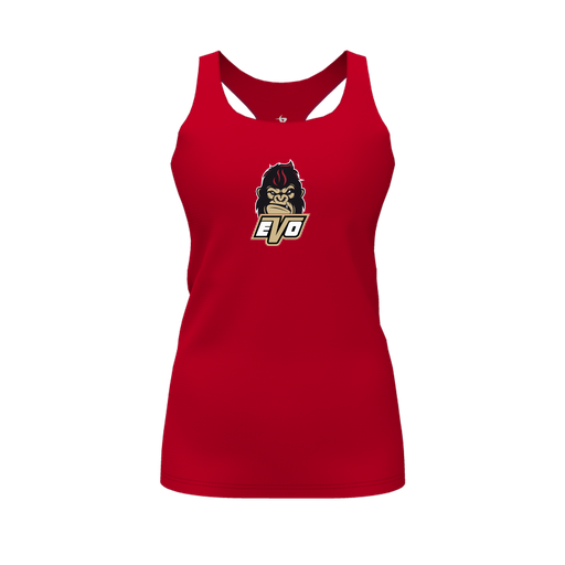 [CUS-DFW-RCBK-PER-RED-FYS-LOGO2] Racerback Tank Top (Female Youth S, Red, Logo 2)