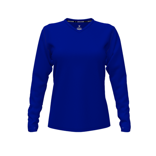 [FTLVCFRY-FYXS] Decker Comfort T-Shirt (Female Youth XS, Royal, V Neck, None, Long Sleeve)