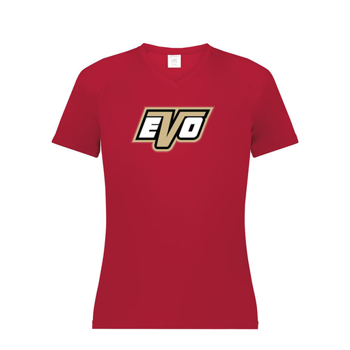 [2792.083.XS-LOGO1] Women's Dri Fit V-Neck T-Shirt (Female Adult XS, Red, Logo 1)