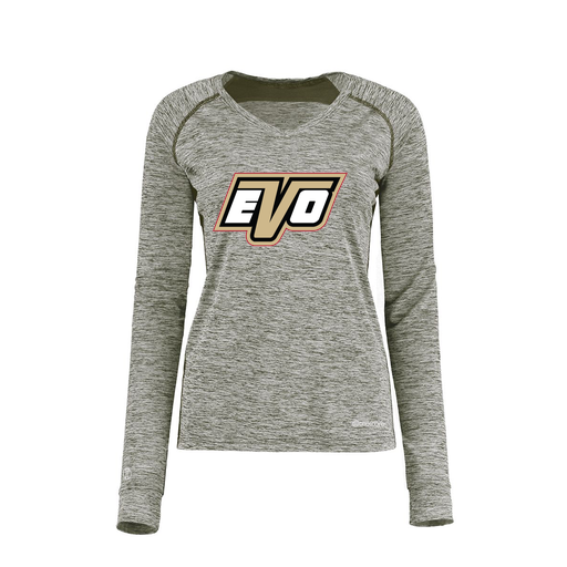 [222770.K94.XS-LOGO1] Ladies Electric Long Sleeve Shirt (Female Adult XS, Gray, Logo 1)
