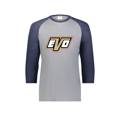 [6879.29V.S-LOGO1] Men's Vintage 3/4 Sleeve T-Shirt (Adult S, Navy, Logo 1)