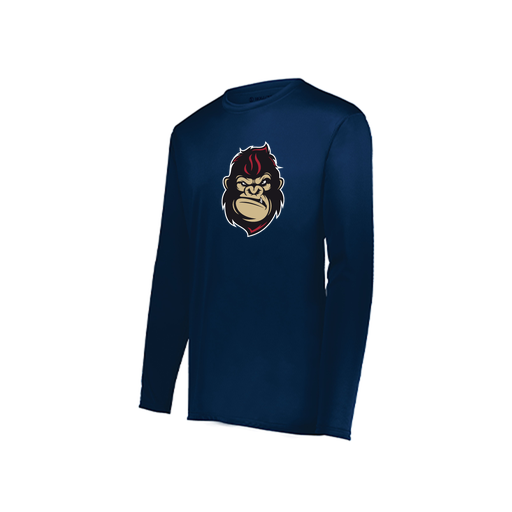 [222822.065.XS-LOGO3] Men's LS Smooth Sport Shirt (Adult XS, Navy, Logo 3)