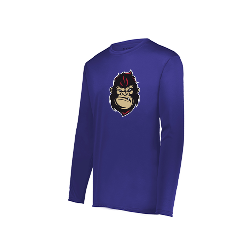 [222822.747.XS-LOGO3] Men's LS Smooth Sport Shirt (Adult XS, Purple, Logo 3)