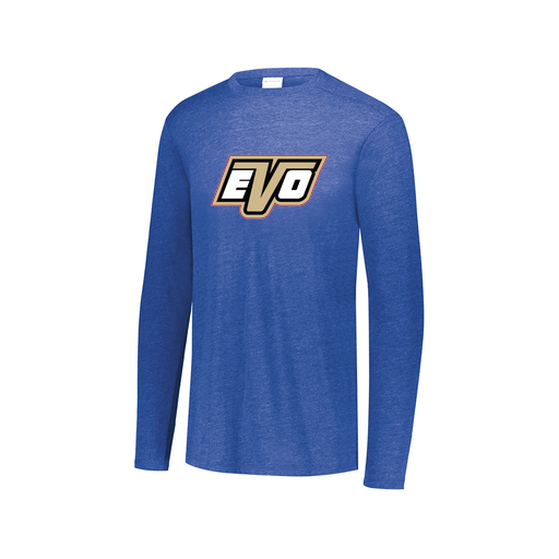 [3075.U55.XS-LOGO1] Decker Men's Tri-Blend T-Shirt - Long Sleeve (Adult XS, Royal, Logo 1)