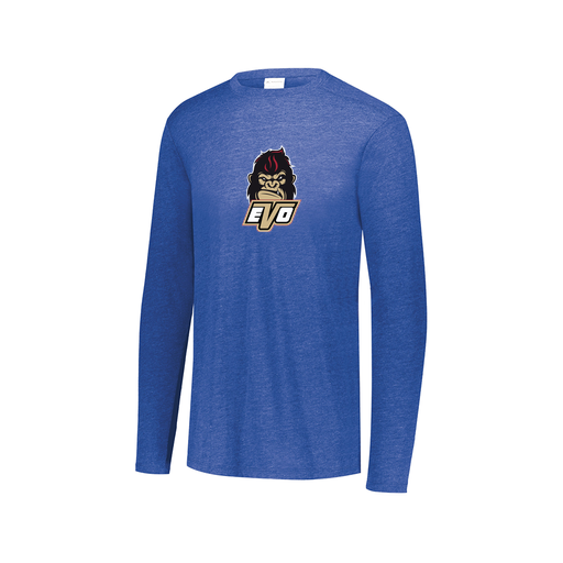 [FTLCUBRY-AXS-LOGO2] Decker Men's Tri-Blend T-Shirt - Long Sleeve (Adult XS, Royal, Logo 2)