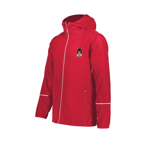 [229582-RED-AXS-LOGO2] Men's Packable Full Zip Jacket (Adult XS, Red, Logo 2)