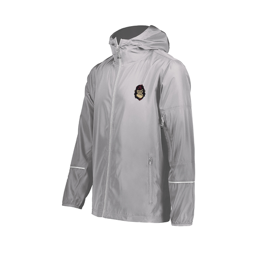 [229582-SIL-AXS-LOGO3] Men's Packable Full Zip Jacket (Adult XS, Silver, Logo 3)