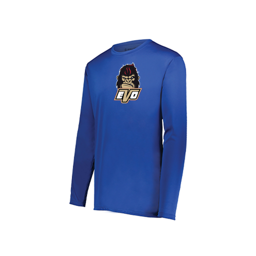 [222823.060.S-LOGO2] Youth LS Smooth Sport Shirt (Youth S, Royal, Logo 2)
