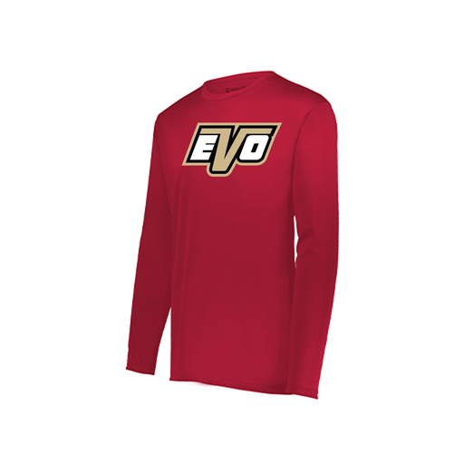 [222823.083.S-LOGO1] Youth LS Smooth Sport Shirt (Youth S, Red, Logo 1)
