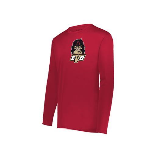 [222823.083.S-LOGO2] Youth LS Smooth Sport Shirt (Youth S, Red, Logo 2)