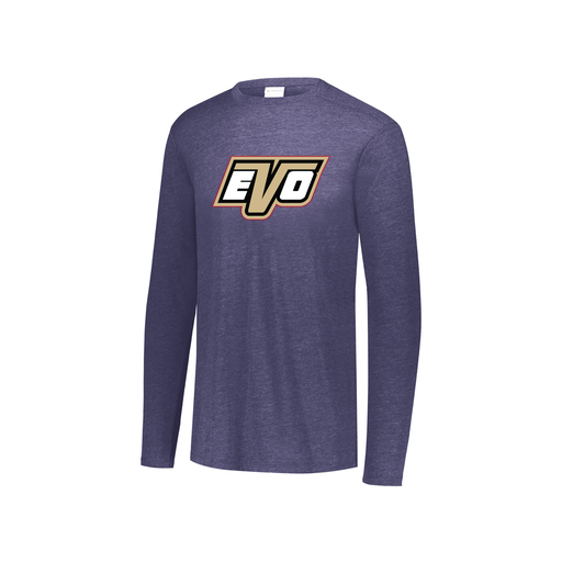 [FTLCUBNV-YS-LOGO1] Decker Youth Tri-Blend T-Shirt - Long Sleeve (Youth S, Navy, Logo 1)