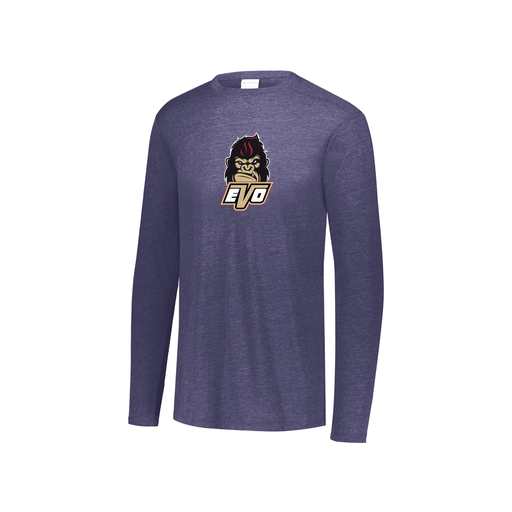 [FTLCUBNV-YS-LOGO2] Decker Youth Tri-Blend T-Shirt - Long Sleeve (Youth S, Navy, Logo 2)