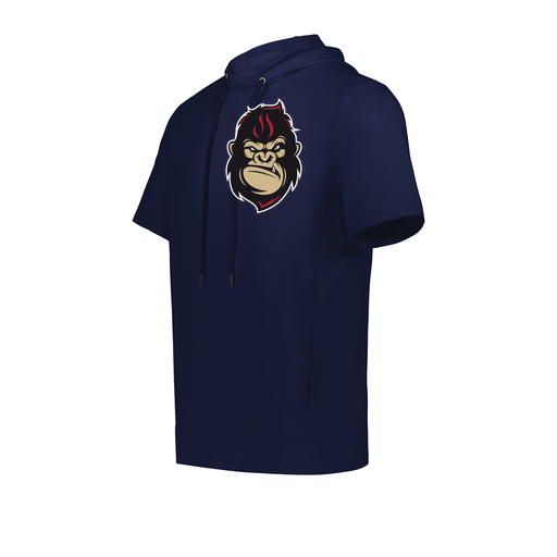 [222605.065.S-LOGO3] YOUTH VENTURA SOFT KNIT SHORT SLEEVE HOODIE (Youth S, Navy, Logo 3)