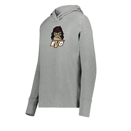 [222798-SIL-FAXS-LOGO2] Ladies Ventura Thin Knit Hoodie (Female Adult XS, Silver, Logo 2)