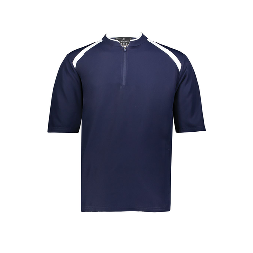 [229581-AS-NVY-LOGO5] Men's Dugout Short Sleeve Pullover (Adult S, Navy, Logo 5)