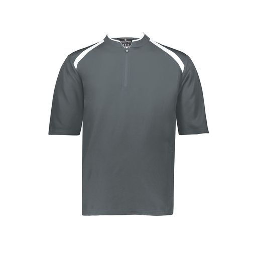 [229581-AS-GRY-LOGO4] Men's Dugout Short Sleeve Pullover (Adult S, Gray, Logo 4)