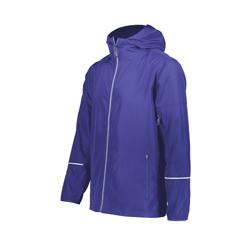 [229582-PUR-AXS-LOGO5] Men's Packable Full Zip Jacket (Adult XS, Purple, Logo 5)