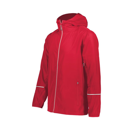 [229582-RED-AXS-LOGO5] Men's Packable Full Zip Jacket (Adult XS, Red, Logo 5)