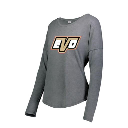 [3077.013.XS-LOGO1] Ladies LS Ultra-blend T-Shirt (Female Adult XS, Gray, Logo 1)